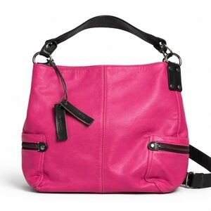 TANO Hot Pink Leather Shoulder Bag. Genuine Leather
